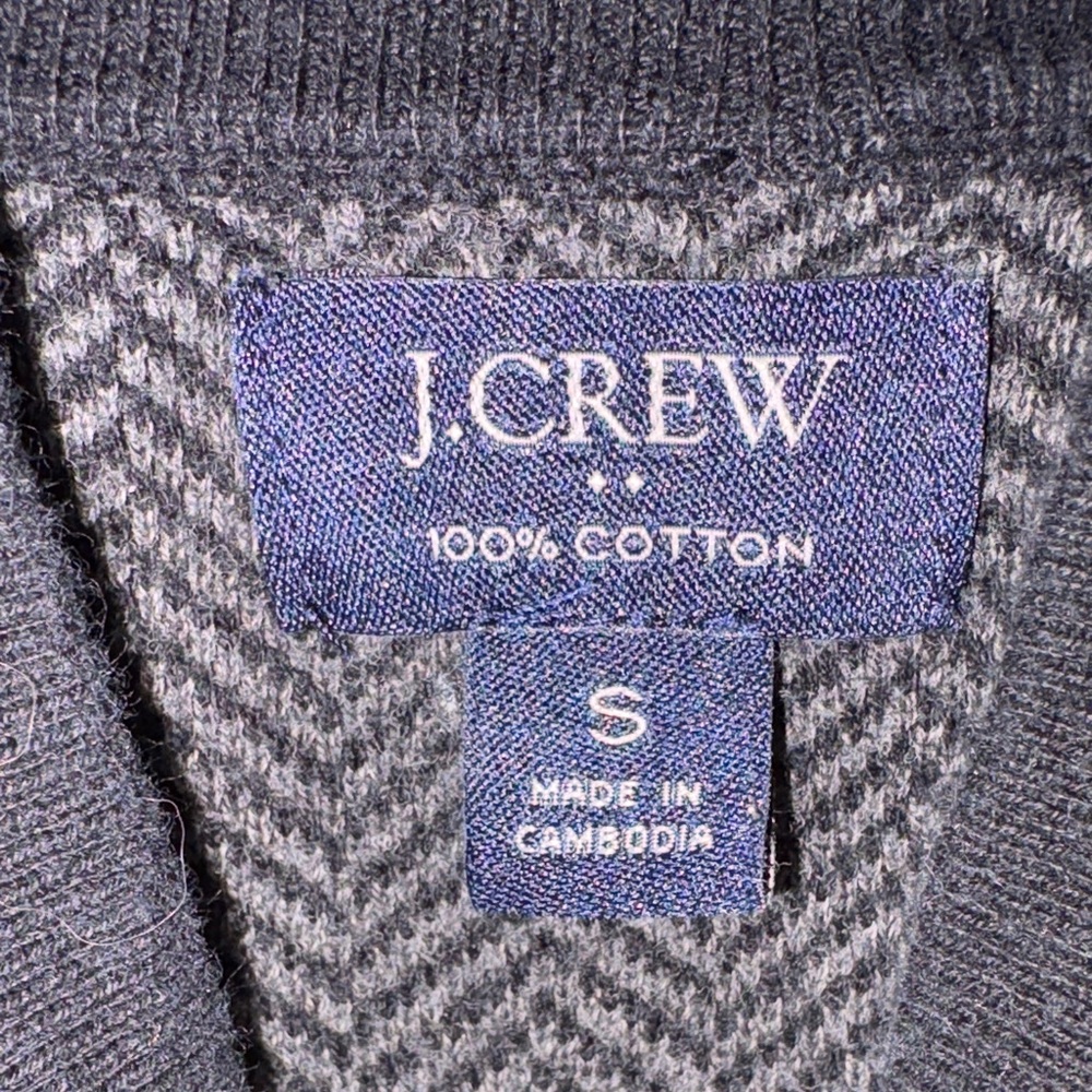 J. Crew Factory Men's Black and Gray Zip-Up Sweater - Picture 3 of 3